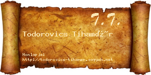 Todorovics Tihamér névjegykártya